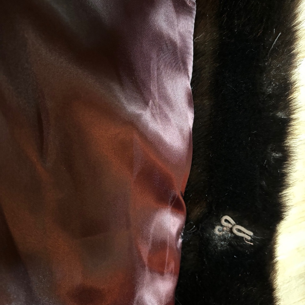 Tissavel of France Vintage Brown/Black Faux Fur Coat - Picture 6 of 8